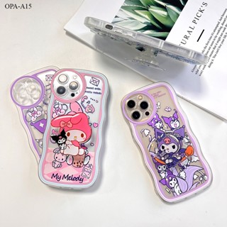 OPPO A15 A15S A16 A16K A16E A17 A17K A37 A37F NEO 9 A39 A57 A83 2016 เคสออปโป้ สำหรับ Melody Kuromi Wave Bracket เคส เคสโทรศัพท์ เคสมือถือ Full Back Cover Soft Case Protective Shockproof Casing