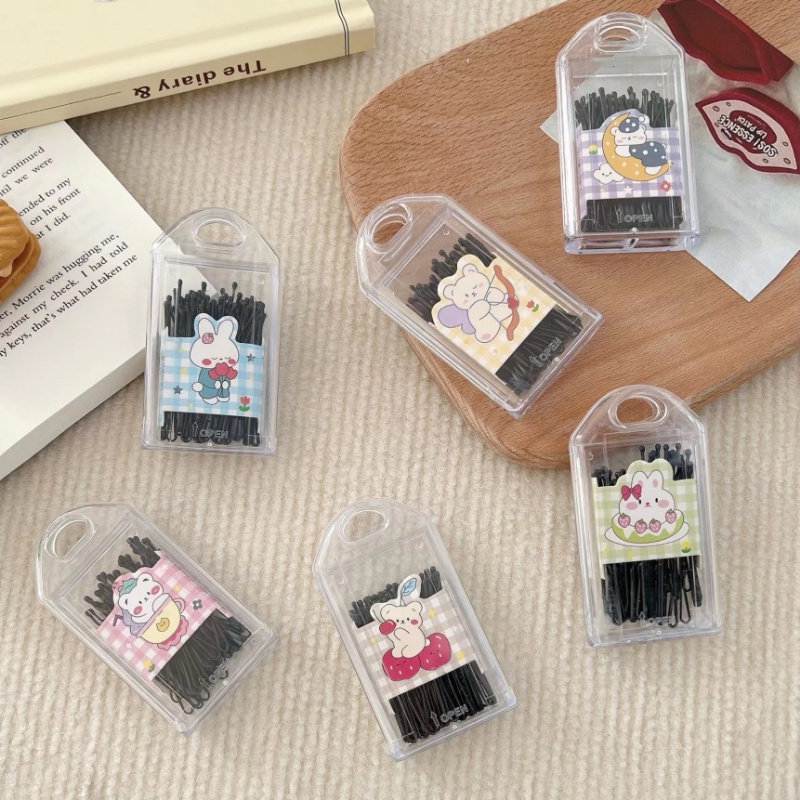 30 กล่อง เกาหลี ใหม่ เมทัลลิก สีดํา กิ๊บติดผม เด็ก ที่เรียบง่าย คงที่ ผมหน้าม้า คลิปด้านข้าง