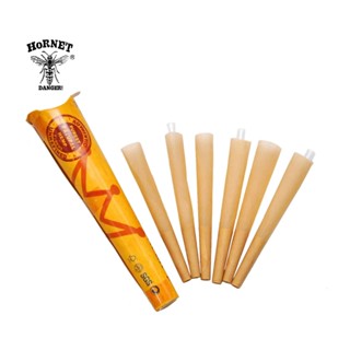 กระดาษมวนสำเร็จรูป Hornet สีน้ำตาล 78 มม 6 มวน 🌿 Hornet Brown Pre-Rolled Rolling Paper Cones 1 1/4 Size 78 mm 6 Cones