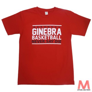 [COD] {พร้อมส่ง เสื้อยืดแขนสั้นลําลอง ผ้าฝ้าย 100% พิมพ์ลาย Ginebra Basketball Never Say Die Pba พลัสไซซ์ ไซซ์ XS-6