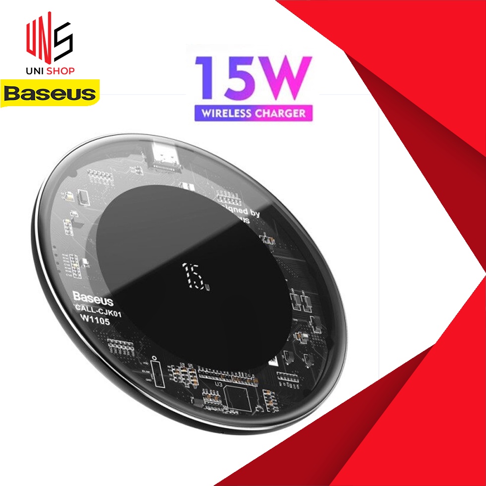 🔥ส่งจากไทย🔥Baseus ที่ชาร์จไร้สาย 15W Quick Wireless Charger 12V/2A 9V/2A 5V/2A Qi แท่นชาร์จไร้สาย แถ