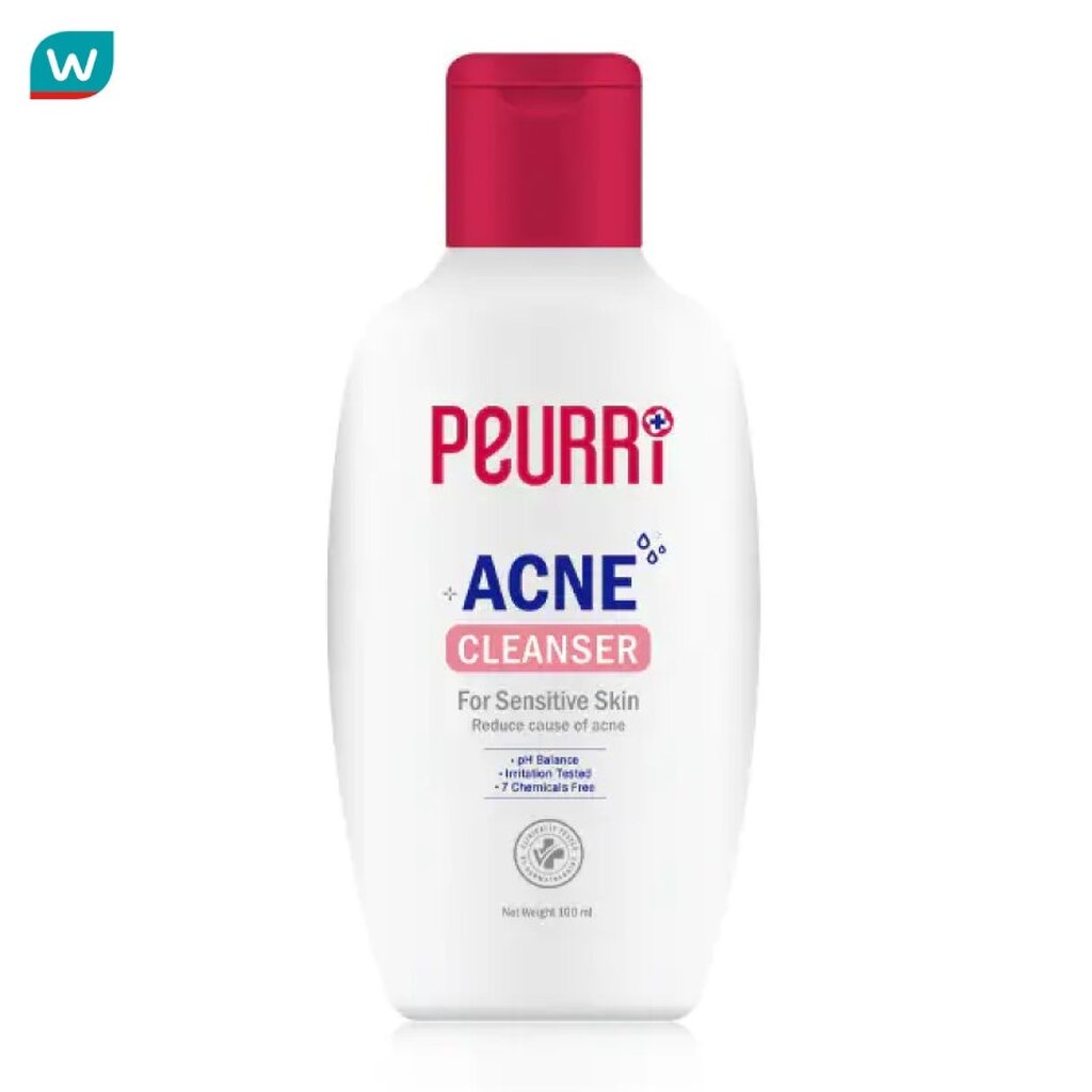 PEURRi เพียวรี แอคเน่ คลีนเซอร์ 100 มล. เจลทำความสะอาดผิว สำหรับผิวเป็นสิว แพ้ง่าย