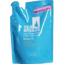 SEABREEZE NATURAL+AID FOR THE HAIR Rinse in 400 ml. sea breeze แบบถุงเติม ยาสระผม 2 in 1 ผสมครีมนวด สระสะอาด เย็น สดชื่น