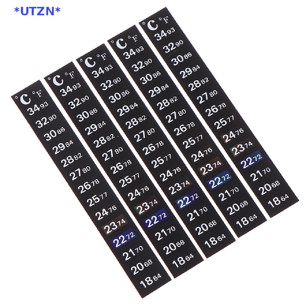 UTZN&gt; 5Pcs Stick-on Sticker Thermometers Digital Measurement Temperature Tools new