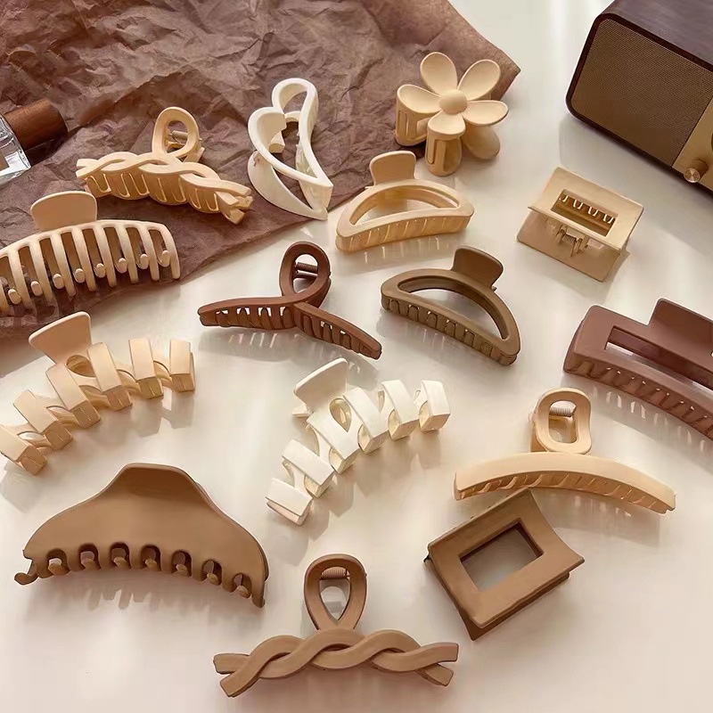 กิ๊บติดผม เกาหลีบิ๊กสีกาแฟสไตล์หรูหราแฟชั่นเครื่องประดับผม