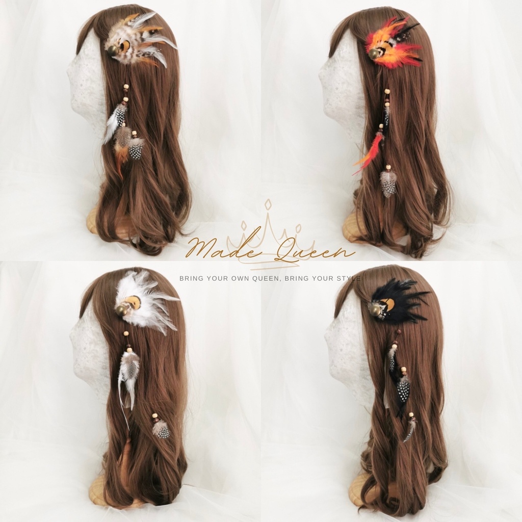 กิ๊บขนนก กิ๊บติดผม​ กิ๊บขนเล็ก เป็น​ กิ๊บขนนก​ สไตล์ โบฮีเมียน​ แฮนด์เมด​ สินค้าพร้อมส่ง