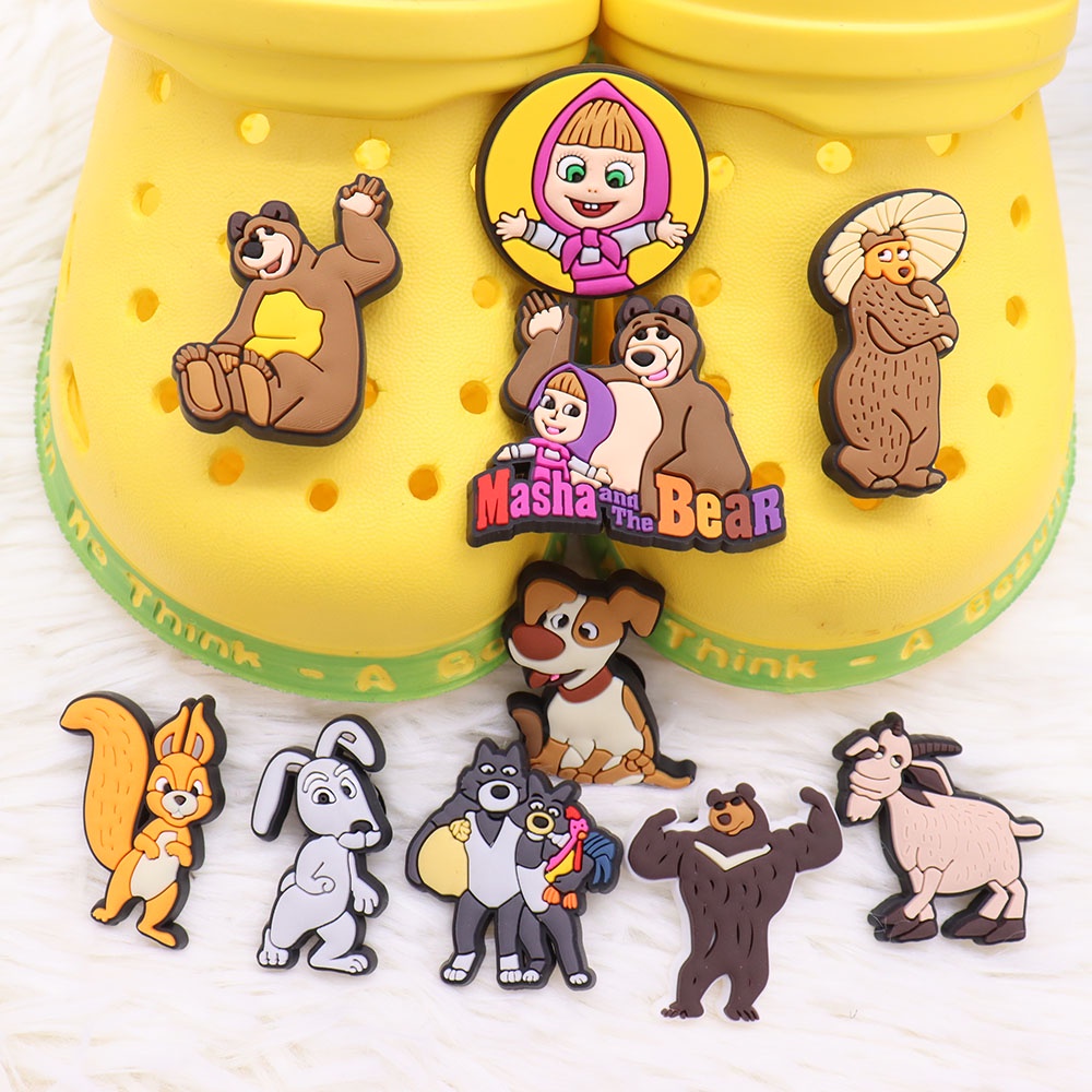 การ์ตูน Antelope Croc Design Pins สาว Jibbitz Charm หมี Jibits Crocks กระรอก Jibits Crocs สําหรับเด็