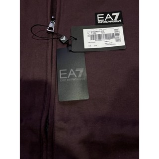 EMPORIO ARMANI EA7 Core Identity cotton zip-up Sweatshirt เสื้อสเวตเตอร์ ผู้ชาย เอ็มโพริโอ อาร์มานี่