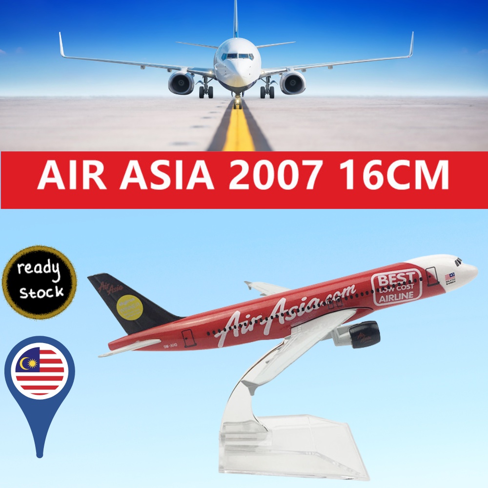 16 ซม.Air Asia 2007 Airlines A320 Miniature Resin Passenger Cargo เครื่องบินเครื่องบินรุ่นคอลเลกชันข