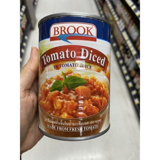 Tomato Diced In Tomato Juice ( Brook Brand ) 565 G. มะเขือเทศ หั่นชิ้น ในน้ำมะเขือเทศ ( ตรา บรูค )