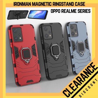 Ironman Realme 9 8 Pro Plus 9i Realme C12 GT Neo 2 แหวนขาตั้ง กันกระแทก PC Armor PC TPU เคสโทรศัพท์