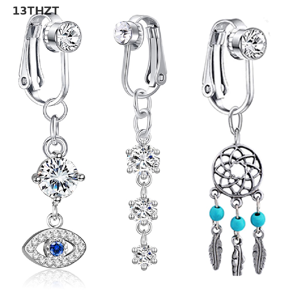 ZTD 1Pc Fake Belly Button Ring Fake Clip On Belly Non Navel Ring 13TH