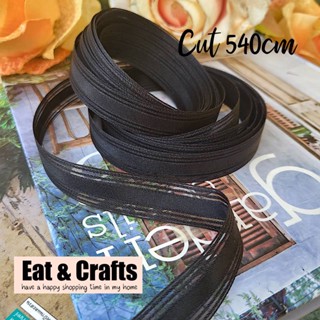 16mm ริบบิ้น สีดำ ผ้าซาติน เทป ริบบิ้น satin black ribbon for diy มีหลายขนาดให้เลือก แบ่งตัดความยาวจากม้วน 540 cm