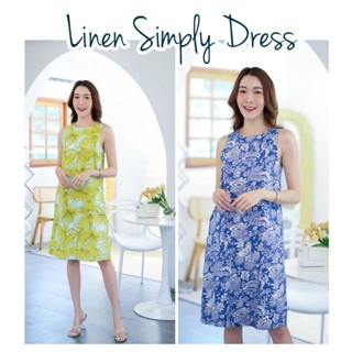 Linen Simply Dress เดรสแขนกุด ผ้าลินิน