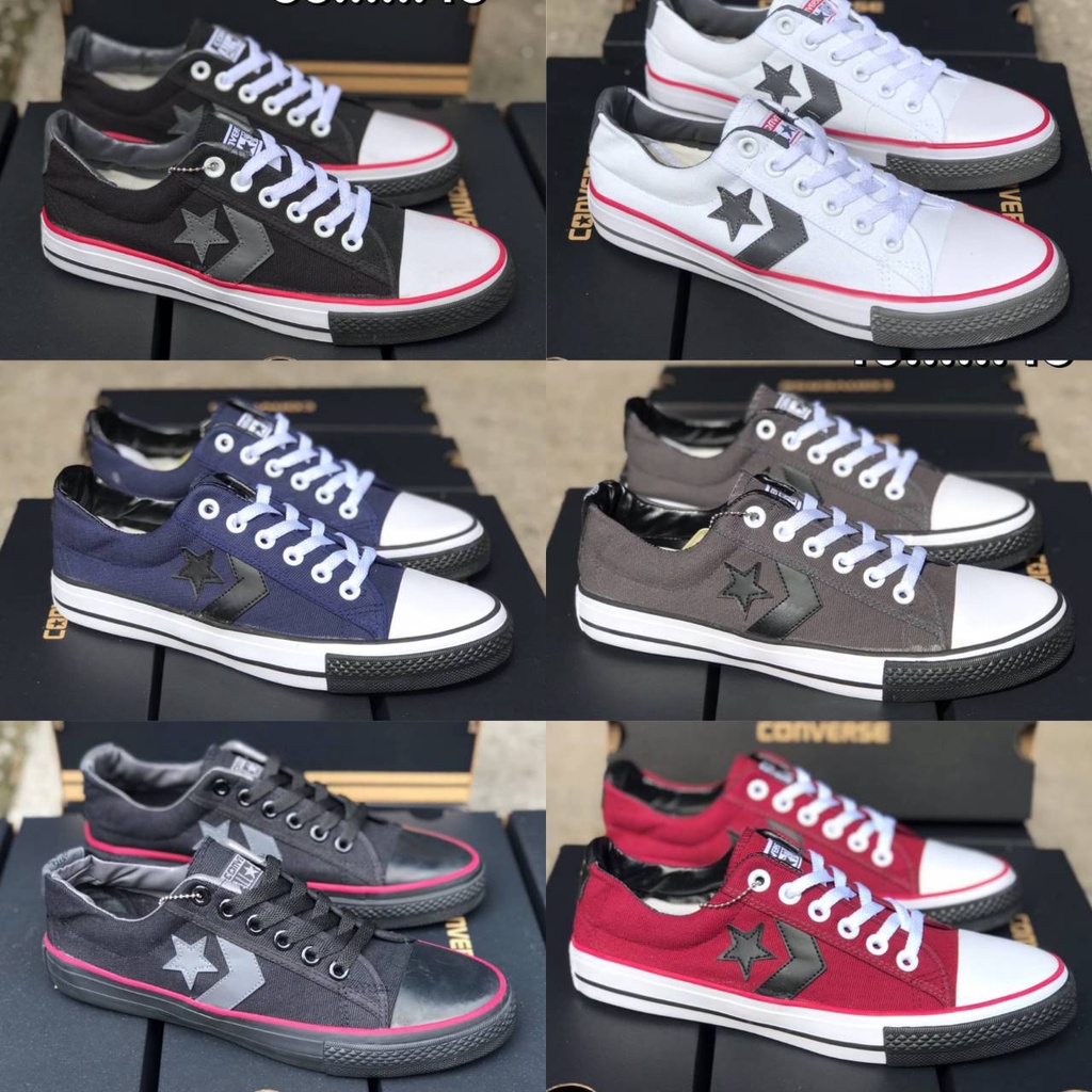 รองเท้าผ้าใบทรง Converse all Star พร้อมกล่องแท้ มี 6 สี รองเท้าผ้าใบผู้ชาย รองเท้าผ้าใบผู้หญิง รุ่นฮิต