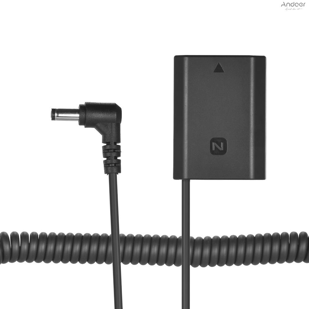 Andoer NP-FZ100 Dummy Battery Pack DC Coupler Connector Spring Cable for  A7III A9 A7RIII A7SIII
