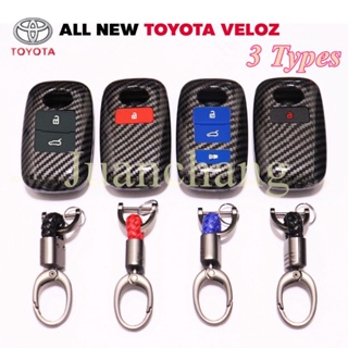 【พร้อมส่ง】เคสกุญแจรถยนต์ คาร์บอนไฟเบอร์ ABS สําหรับ Toyota Yaris ATIV 2022 Raize 2022 Veloz 2021 Avanza 2022