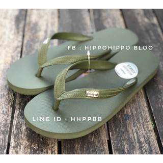 สีล้วน เขียวทหาร  Military  Hippo shoe  รองเท้าแตะฮิปโป  No 36-37-38-39-40-41-42-43-44