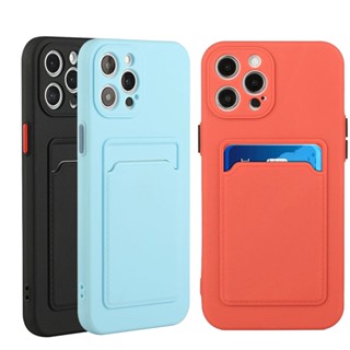 เคสโทรศัพท์มือถือซิลิโคน TPU กันกระแทก พร้อมช่องใส่บัตร สําหรับ iPhone 13 12 11 Pro Max XS XR X 8 7 Plus Apple SE 2020 2022