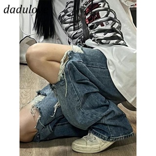 DaDulove💕 New American Style Ins Ripped Jeans Hip Hop Fried High Waist Loose Womens Large Size Wide Leg Pants