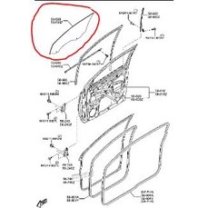 UD0B58511 กระจกประตูหน้าฝั่งขวา คนขับ มาสด้า Mazda BT-50 Pro ปี2015 - 2020 /แท้เบิกศูนย์ (MST)