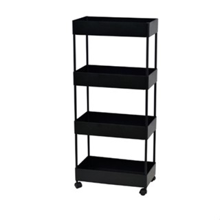 Delicato รถเข็น 4 ชั้น WALLYขนาด 22x40x90ซม. รุ่น WL01 สีดำ
