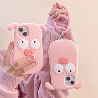 เคสโทรศัพท์มือถือ ซิลิโคนนิ่ม ลายหมูสีชมพูน่ารัก 3D พร้อมสายคล้องข้อมือ สําหรับ Huawei P60 P50 P40 Pro Nova 11 10 7 Pro 6 5 Pro Honor 90 80 70 60 50 Pro X40 X40i เคส