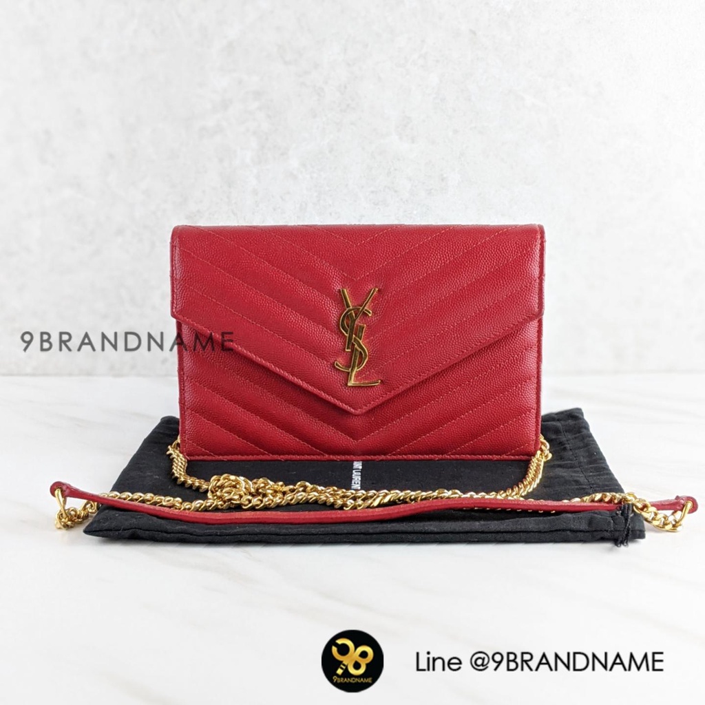 YSL WOC 7.5 Caviar GHW Red มือสอง ก่อนสั่งซื้อทักแชทก่อนนะคะ