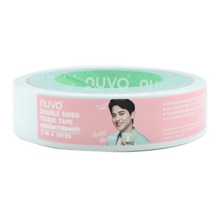 เทปกาวสองหน้า Double Sided Tissue Tape นูโว Nuvo เทปกาว 2 หน้า ขนาด 24มม. x 9 เมตร จำนวน 1 ม้วน