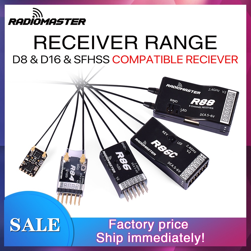 ต้นฉบับRadiomaster R81 -88 V2 SBUS Nano R81 R84 R86 R86C R88 4CH 6CH 8CH 16CH ตัวรับ Receptor SBUS R