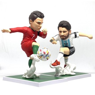 ฟุตบอล เมสซี่ Messi vs Ronaldo in Action Diorama PVC Model 20 cm