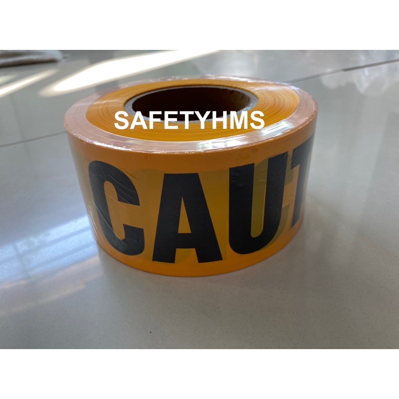 เทปกั้นพื้นที่ เทป caution สีเหลือง กั้น ห้ามเข้า หวงห้าม พื้นที่ caution ยูโร ไม่มีกาว