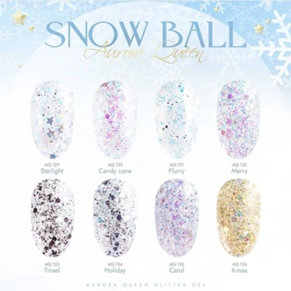 🆕🇰🇷AQ Snow Ball glitter collection 8สีกลิ๊ตเตอร์ พร้อมชาร์ตสุดเก๋ Aurora Queen DGel Korea ของแท้นำเข้าจากเกาหลี🇰🇷