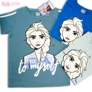 Disney Frozen เสื้อยืดคอกลม เด็ก 4-10 ปี ผ้าคอตตอนสแปนเด็กซ์ ลายโฟรเซ่น จาก NADreams เนื้อผ้าเกรดดี นุ่มมาก