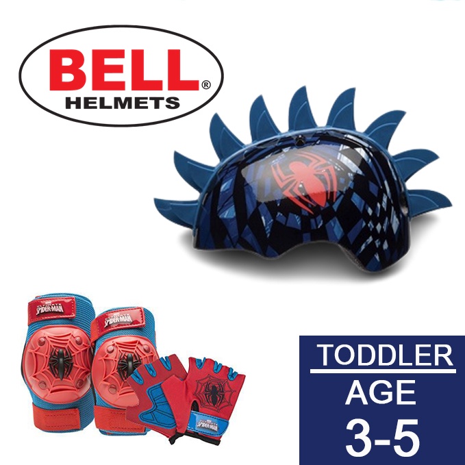 หมวกกันน็อกเด็ก สไปเดอร์แมน โมฮอก นำเข้า 🇺🇸 BELL Spider-Man Web Shatter 3D Child Multisport Helmet, Child (5-8 yrs.)