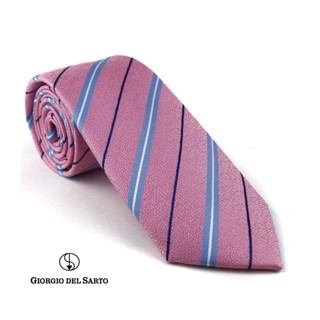 Giorgio Del Sarto Necktie 7.5 cm Pink Fabric Texture เนคไทสีชมพูมีเท็กเจอร์