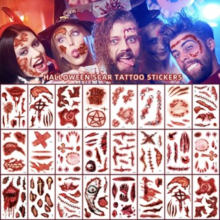 สติ๊กเกอร์รอยแผลเลือดtattoo halloween สินค้าพร้อมจัดส่ง