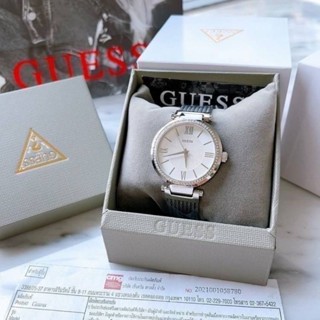 🎁นาฬิกา Guess ตัวเรือนและสายสเตนเลสสีเงิน/สีทอง  หน้าปัด 36 มิล สายเคเบิ้ล เรือนเงิน