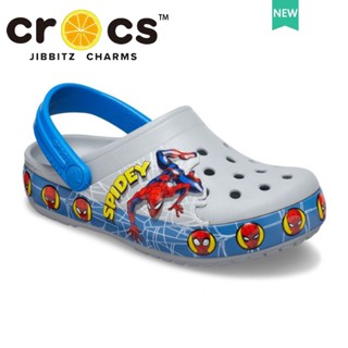 crocs เด็ก spiderman clog  รองเท้าชายหาด ระบายอากาศ ป้องกันการลื่น#207019