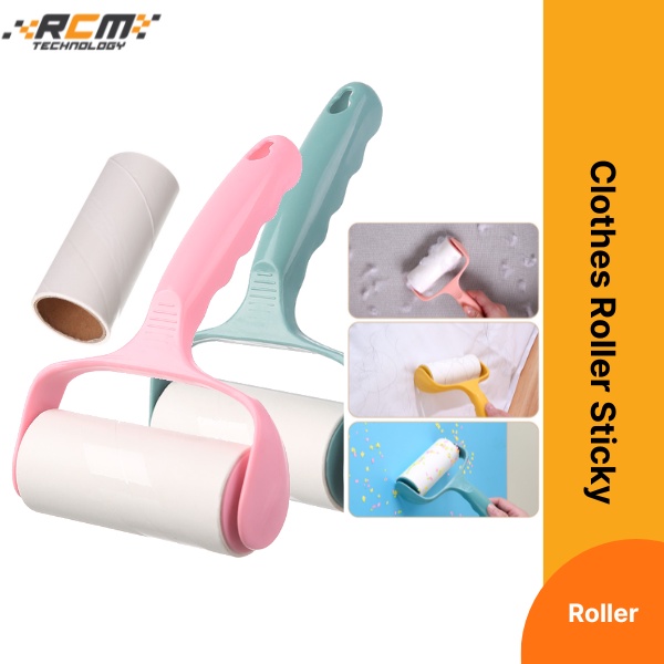 Sticky Lint Roller ลูกกลิ้งฝุ่นเสื้อผ้า Roller Pet Hair Remover Lint Roller Refill Berus Cat Roller 