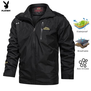 Playboy New Outdoor Sports Couple Single layer Charge Coat Men and Women Couple Windproof Coat