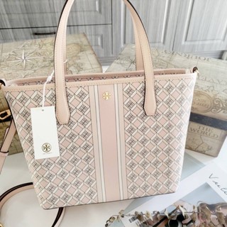 สีสวยละมุน หายากมากๆ Tory Burch 89763 Geo Logo Mini Top Zip Tote