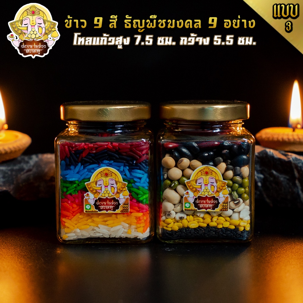 แบบที่ 3 ข้าวมงคล 9 สี และ ธัญพืชมงคล 9 อย่าง ถวายองค์มหาเทพ