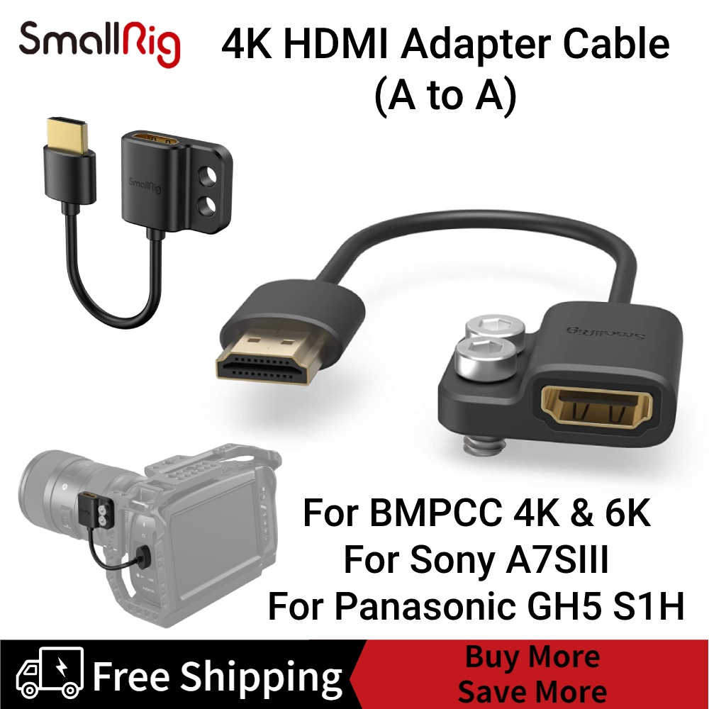 SmallRig Ultra Slim 4K HDMI Adapter Cable (A to A) For BMPCC 4K & 6K / For Sony 
