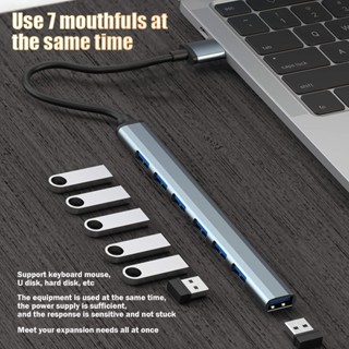 รุ่น Type C Hub 7 Ports Type C to USB 3.0 Hub Micro USB PD สำหรับ โน๊ตบุ๊ค MacBook โทรศัพท์มือถือ