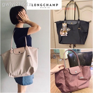 ☎☬✾✻☁□✟Longchamp Waterproof nylon material tote bag handbag shopping bag shoulder bag backpack with paperbag