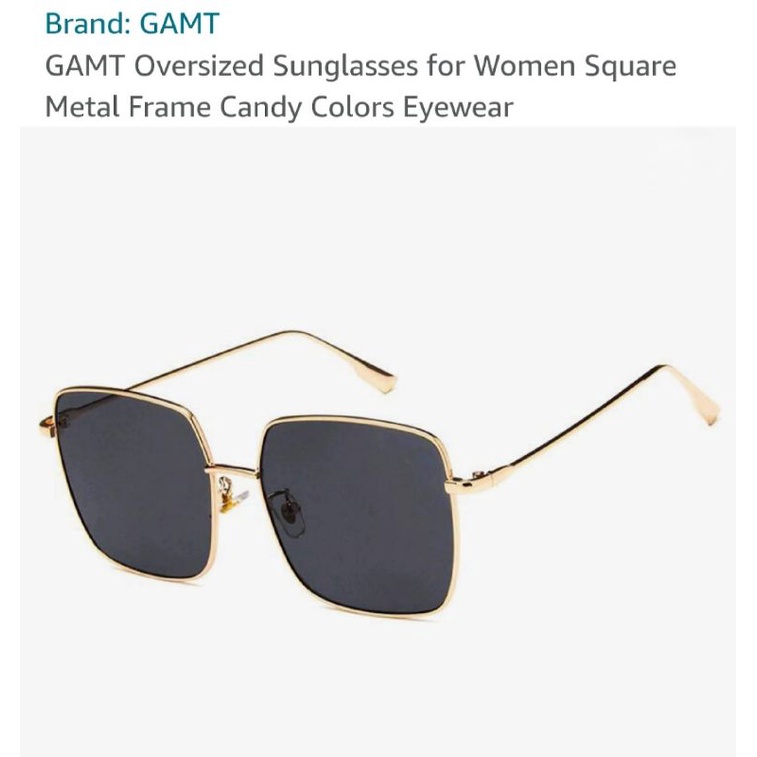 GAMT แว่นกันแดด Square Metal Frame Sunglasses for Women and Men Fashion Retro Glasses UV 400 58mm.