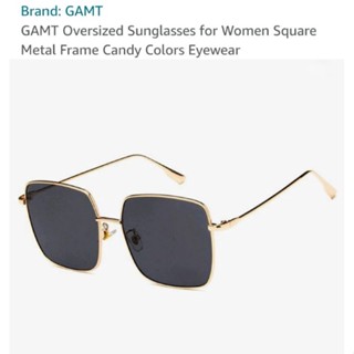 GAMT แว่นกันแดด Square Metal Frame Sunglasses for Women and Men Fashion Designer Retro Glasses UV 400.