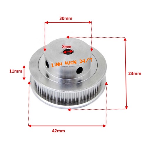 PULLEY ALUMINIUM GEAR 3M40 40 TEETH BELT WIDE 11MM SHAFT 8MM