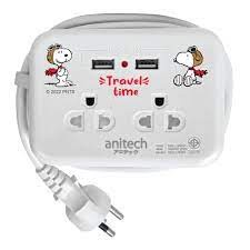 (ปลั๊กไฟ) ANITECH x Peanuts ลายลิขสิทธิ์ Snoopy สาย 1.1 เมตร ไฟ LED 1(H9022) (ไม่มีลาย)และ(SNP-H9022) PLUG